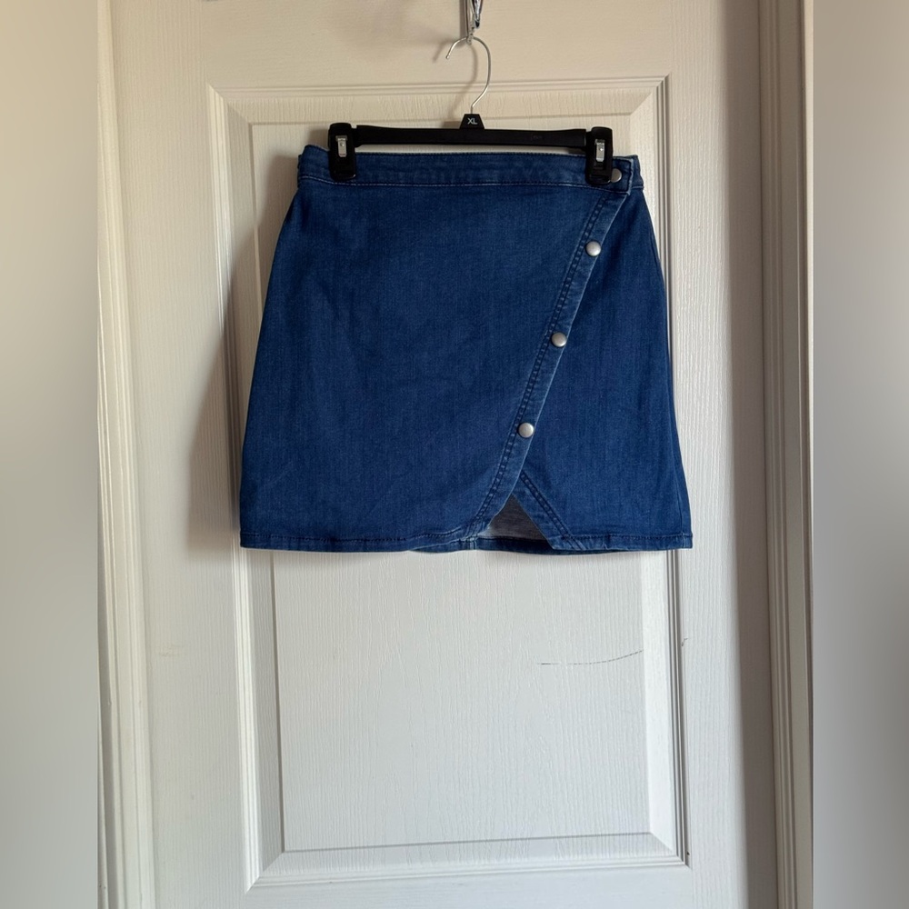 We The Free Wrap Around Denim Mini Skirt NEW 10